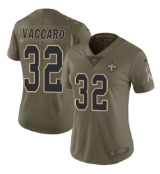 Women's Nike New Orleans Saints #32 Kenny Vaccaro Limited Olive 2017 Salute to Service NFL Jersey