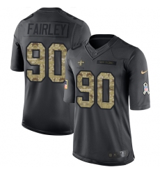 Youth Nike New Orleans Saints #90 Nick Fairley Limited Black 2016 Salute to Service NFL Jersey
