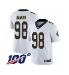 Men's New Orleans Saints #98 Sheldon Rankins White Vapor Untouchable Limited Player 100th Season Football Jersey