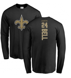 NFL Nike New Orleans Saints #24 Vonn Bell Black Backer Long Sleeve T-Shirt