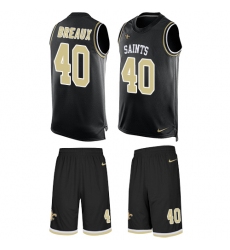 Men's Nike New Orleans Saints #40 Delvin Breaux Limited Black Tank Top Suit NFL Jersey