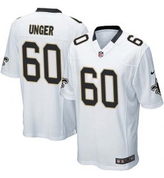 Men's Nike New Orleans Saints #60 Max Unger Game White NFL Jersey