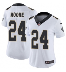 Women's Nike New Orleans Saints #24 Sterling Moore White Vapor Untouchable Limited Player NFL Jersey