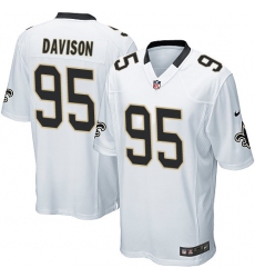 Men's Nike New Orleans Saints #95 Tyeler Davison Game White NFL Jersey