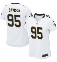 Women's Nike New Orleans Saints #95 Tyeler Davison Game White NFL Jersey