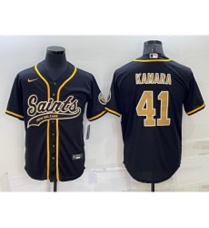 Men's New Orleans Saints #41 Alvin Kamara Black Stitched MLB Cool Base Nike Baseball Jersey