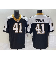 Men's Nike New Orleans Saints #41 Alvin Kamara Black-White 2023 F.U.S.E. Vapor Untouchable Stitched Football Jersey