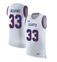 Men's Nike New York Giants #33 Andrew Adams Limited White Rush Player Name & Number Tank Top NFL Jersey