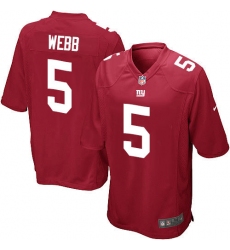 Men's Nike New York Giants #5 Davis Webb Game Red Alternate NFL Jersey