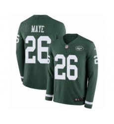 Youth Nike New York Jets #26 Marcus Maye Limited Green Therma Long Sleeve NFL Jersey