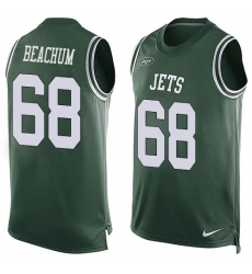Men's Nike New York Jets #68 Kelvin Beachum Limited Green Player Name & Number Tank Top NFL Jersey
