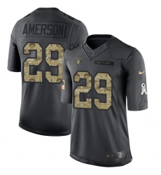 Youth Nike Oakland Raiders #29 David Amerson Limited Black 2016 Salute to Service NFL Jersey