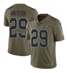 Youth Nike Oakland Raiders #29 David Amerson Limited Olive 2017 Salute to Service NFL Jersey