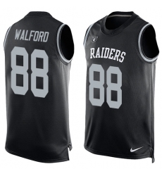 Men's Nike Oakland Raiders #88 Clive Walford Limited Black Player Name & Number Tank Top NFL Jersey