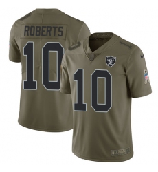 Men's Nike Oakland Raiders #10 Seth Roberts Limited Olive 2017 Salute to Service NFL Jersey