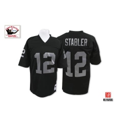 Mitchell and Ness Oakland Raiders #12 Kenny Stabler Black Team Color Authentic NFL Throwback Jersey