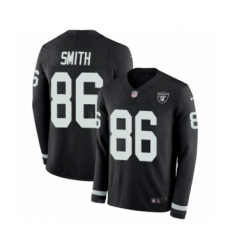 Youth Nike Oakland Raiders #86 Lee Smith Limited Black Therma Long Sleeve NFL Jersey