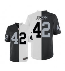 Men's Nike Oakland Raiders #42 Karl Joseph Elite Black/White Split Fashion NFL Jersey