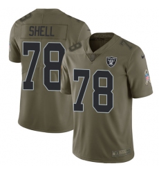 Men's Nike Oakland Raiders #78 Art Shell Limited Olive 2017 Salute to Service NFL Jersey