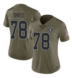 Women's Nike Oakland Raiders #78 Art Shell Limited Olive 2017 Salute to Service NFL Jersey