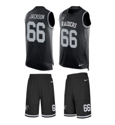 Men's Nike Oakland Raiders #66 Gabe Jackson Limited Black Tank Top Suit NFL Jersey