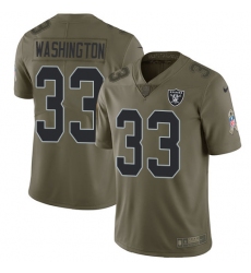 Youth Nike Oakland Raiders #33 DeAndre Washington Limited Olive 2017 Salute to Service NFL Jersey