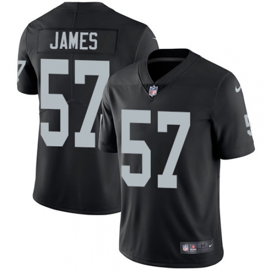 Men's Nike Oakland Raiders #57 Cory James Black Team Color Vapor Untouchable Limited Player NFL Jersey