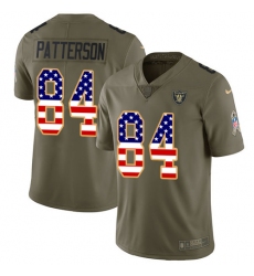 Men's Nike Oakland Raiders #84 Cordarrelle Patterson Limited Olive/USA Flag 2017 Salute to Service NFL Jersey
