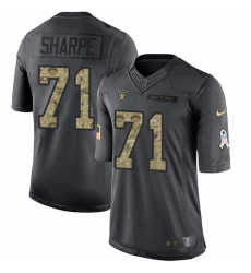Men's Nike Oakland Raiders #71 David Sharpe Limited Black 2016 Salute to Service NFL Jersey