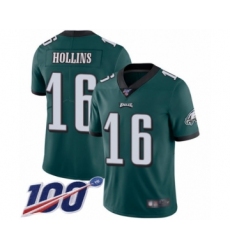 Men's Philadelphia Eagles #16 Mack Hollins Midnight Green Team Color Vapor Untouchable Limited Player 100th Season Football Jersey
