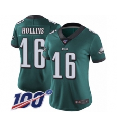 Women's Philadelphia Eagles #16 Mack Hollins Midnight Green Team Color Vapor Untouchable Limited Player 100th Season Football Jersey
