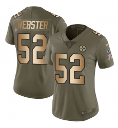 Women's Nike Pittsburgh Steelers #52 Mike Webster Limited Olive/Gold 2017 Salute to Service NFL Jersey