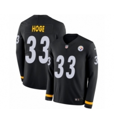 Men's Nike Pittsburgh Steelers #33 Merril Hoge Limited Black Therma Long Sleeve NFL Jersey