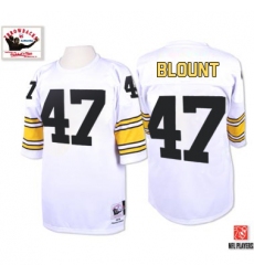 Mitchell And Ness Pittsburgh Steelers #47 Mel Blount White Authentic Throwback NFL Jersey