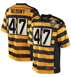 Youth Nike Pittsburgh Steelers #47 Mel Blount Limited Yellow/Black Alternate 80TH Anniversary Throwback NFL Jersey