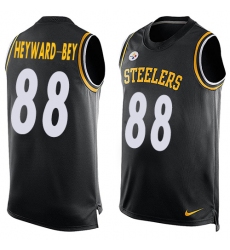 Men's Nike Pittsburgh Steelers #88 Darrius Heyward-Bey Limited Black Player Name & Number Tank Top NFL Jersey