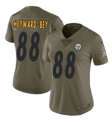 Women's Nike Pittsburgh Steelers #88 Darrius Heyward-Bey Limited Olive 2017 Salute to Service NFL Jersey