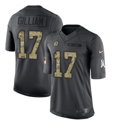 Men's Nike Pittsburgh Steelers #17 Joe Gilliam Limited Black 2016 Salute to Service NFL Jersey