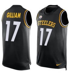 Men's Nike Pittsburgh Steelers #17 Joe Gilliam Limited Black Player Name & Number Tank Top NFL Jersey