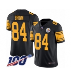 Men's Pittsburgh Steelers #84 Antonio Brown Limited Black Rush Vapor Untouchable 100th Season Football Jersey