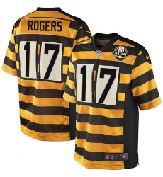 Men's Nike Pittsburgh Steelers #17 Eli Rogers Elite Yellow/Black Alternate 80TH Anniversary Throwback NFL Jersey