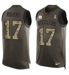 Men's Nike Pittsburgh Steelers #17 Eli Rogers Limited Green Salute to Service Tank Top NFL Jersey