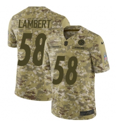 Men's Nike Pittsburgh Steelers #58 Jack Lambert Limited Camo 2018 Salute to Service NFL Jersey