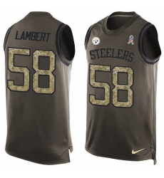 Men's Nike Pittsburgh Steelers #58 Jack Lambert Limited Green Salute to Service Tank Top NFL Jersey