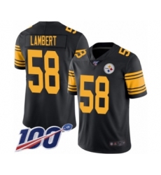 Youth Pittsburgh Steelers #58 Jack Lambert Limited Black Rush Vapor Untouchable 100th Season Football Jersey