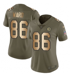 Women's Nike Pittsburgh Steelers #86 Hines Ward Limited Olive/Gold 2017 Salute to Service NFL Jersey