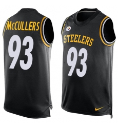 Men's Nike Pittsburgh Steelers #93 Dan McCullers Limited Black Player Name & Number Tank Top NFL Jersey