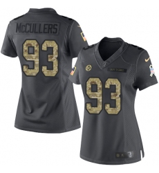 Women's Nike Pittsburgh Steelers #93 Dan McCullers Limited Black 2016 Salute to Service NFL Jersey