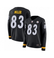 Women's Nike Pittsburgh Steelers #83 Heath Miller Limited Black Therma Long Sleeve NFL Jersey