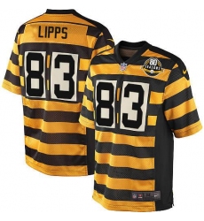 Youth Nike Pittsburgh Steelers #83 Louis Lipps Limited Yellow/Black Alternate 80TH Anniversary Throwback NFL Jersey